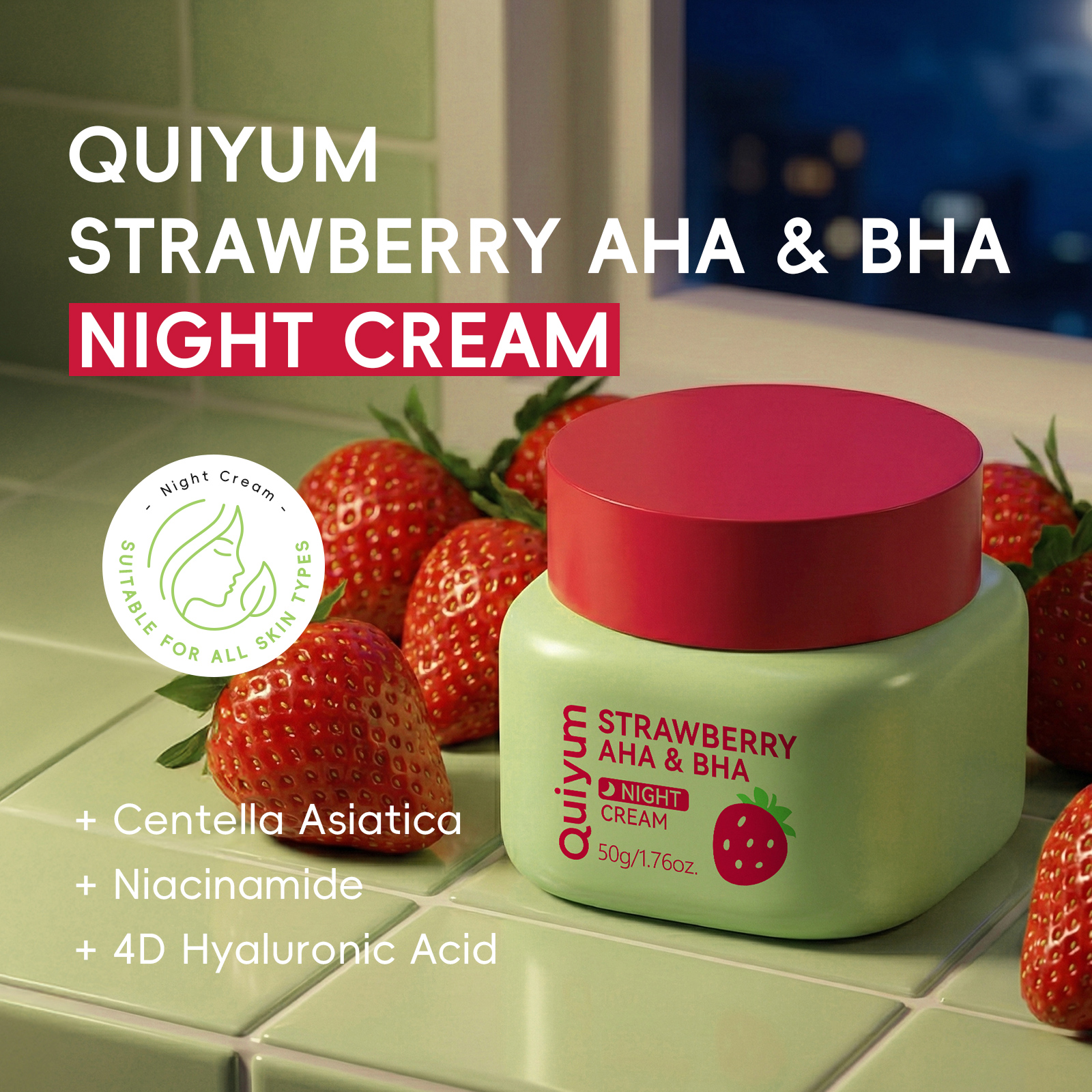 Aha Bha Exfoliant - Quiyum Strawberry AHA & BHA Night