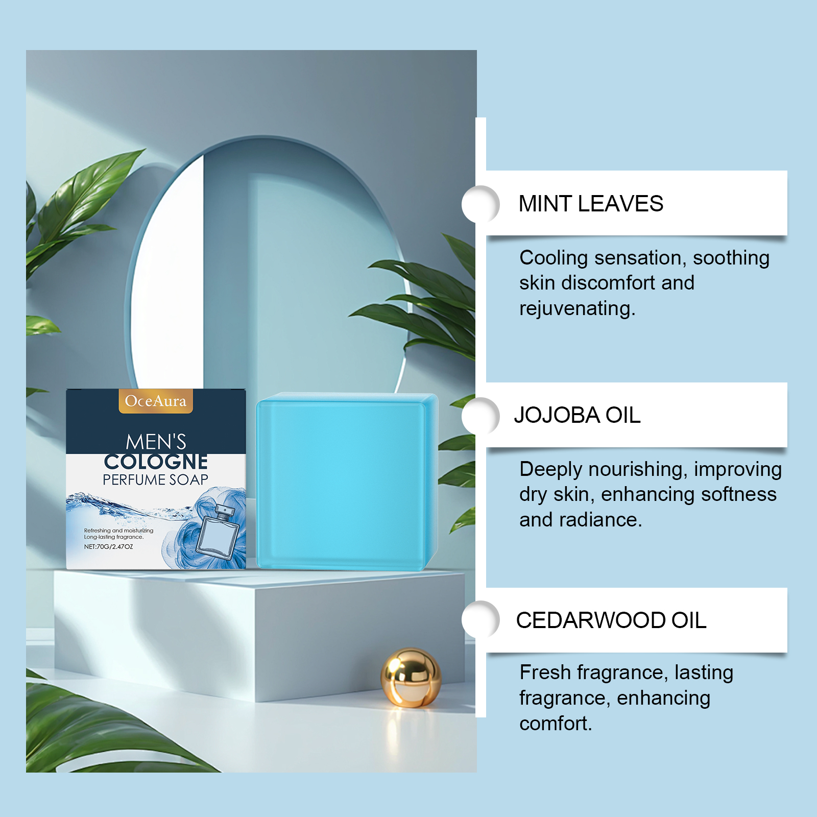 OceAura Men's Perfume Bath Soa - Skincare Oily Skin 리뷰 및 가격